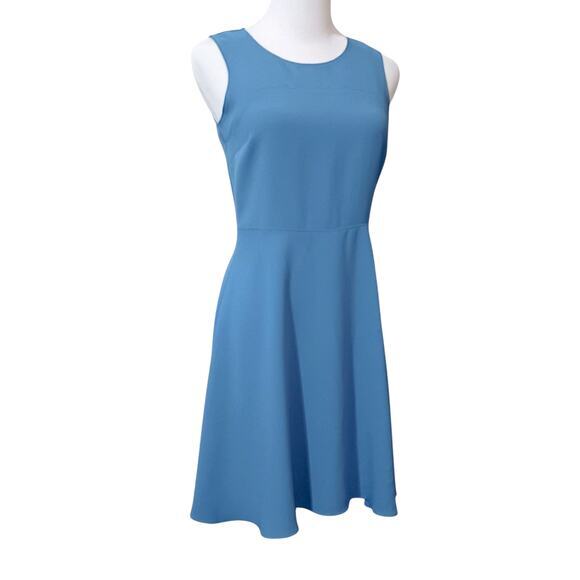 LOFT A-Line Dress Midi XS 0 Petite Blue Circle Skirt Dressy Event Office‎ Career - Picture 2 of 9
